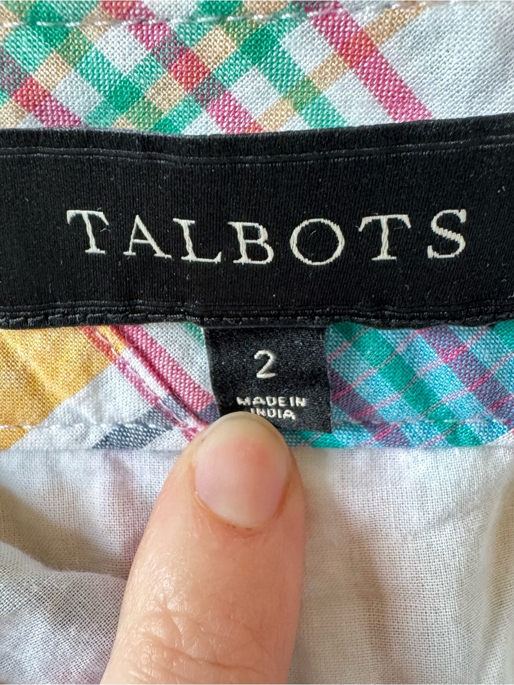 Talbots Madras Plaid Patchwork Skirt Size 2 Preppy Colorful Old Money Hamptons - Picture 8 of 9